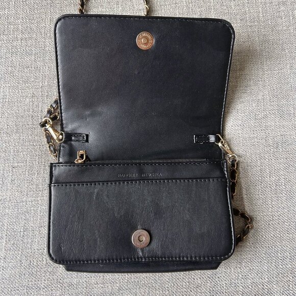 Badgley Mischka black debossed crossbody purse vegan leather - Picture 13 of 16